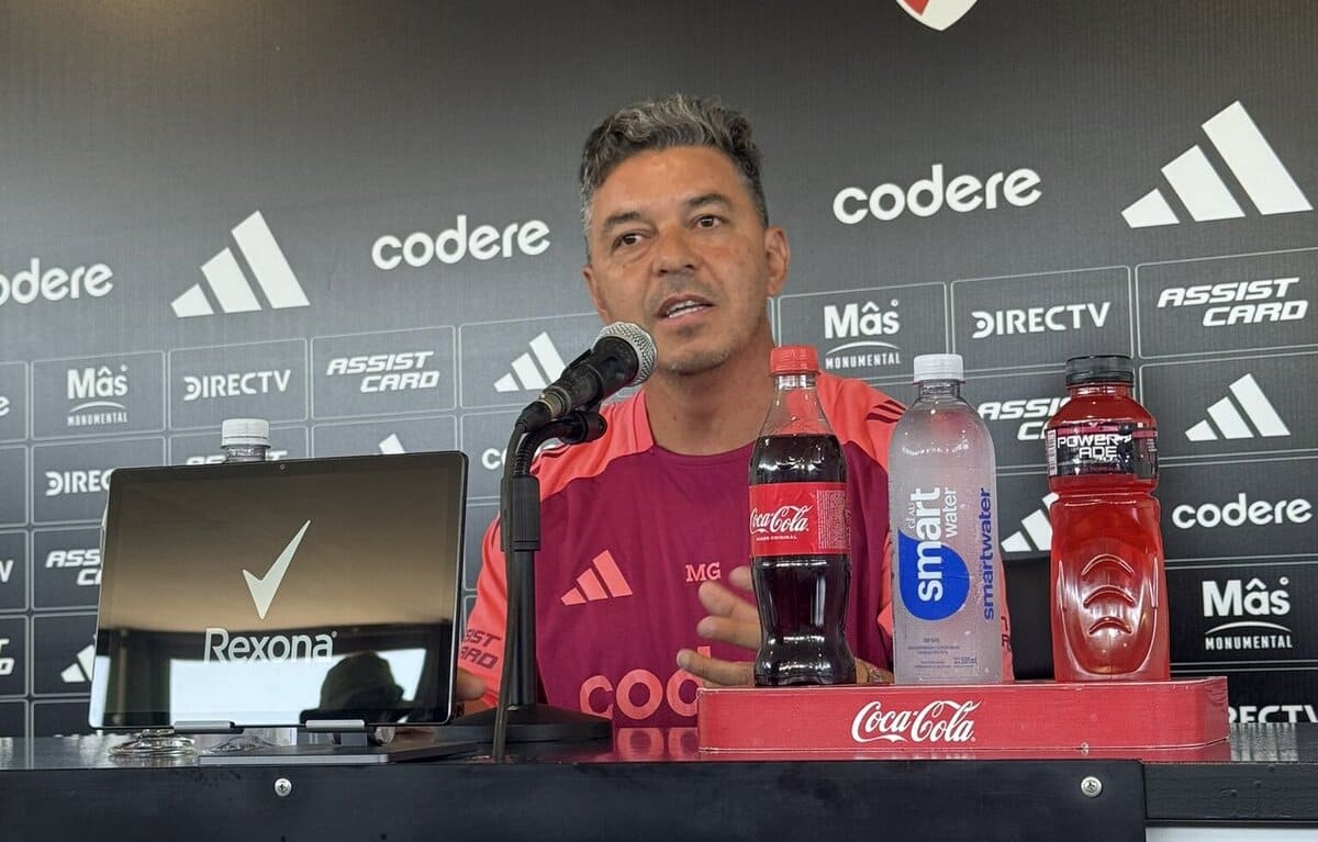 Marcelo Gallardo en la conferencia de prensa previa al inicio del Torneo Apertura 2025
